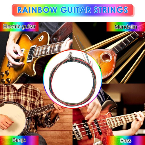Set Rainbow Colorful Color String for Acoustic Guitar 2
