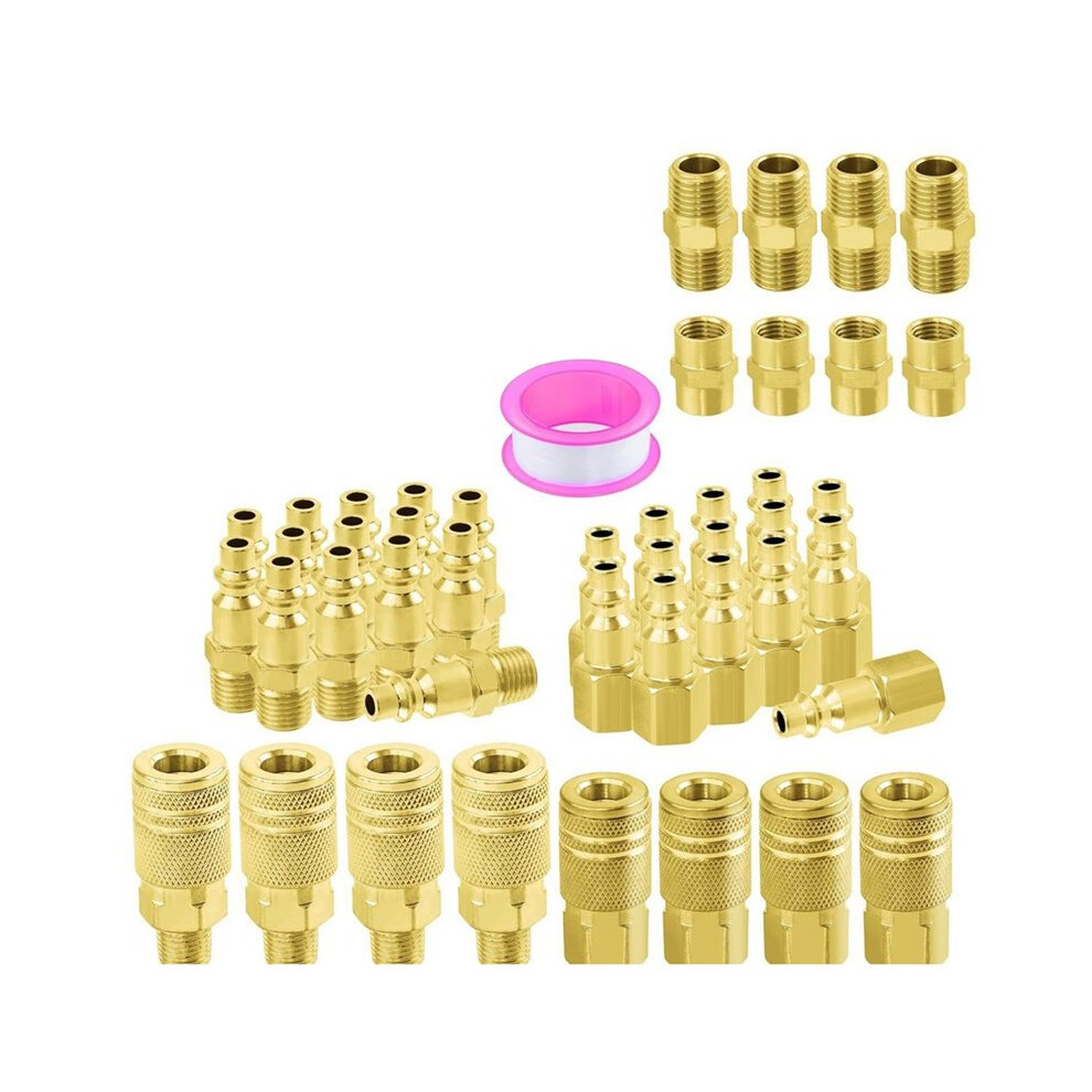 Air Coupler & Plug Kit,45 Pcs 1/4" Npt Air Tool Fittings Set,Quick Connect Air Hose Fittings Air Compressor Accessories 6133020238475