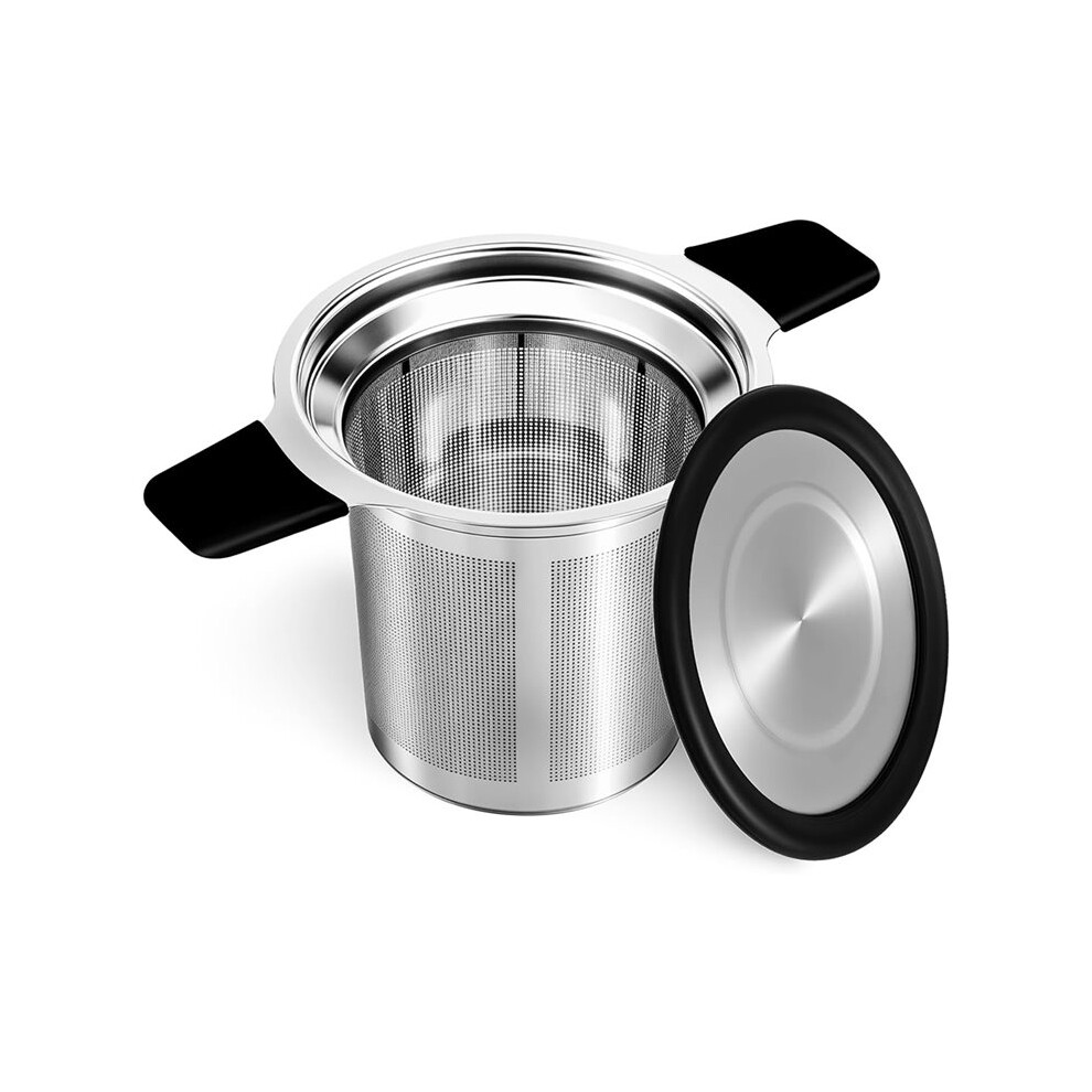 Fine Mesh Stainless Steel Tea Infuser Steeper Strainer with Heatproof Handles for Loose Leaf Tea, Fits Teapots, Mugs