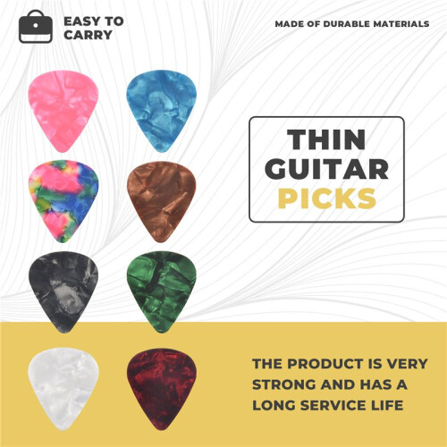 20pcs Colorful Celluloid Thin Guitar Picks 0.46mm / 0.71mm Color Random 1