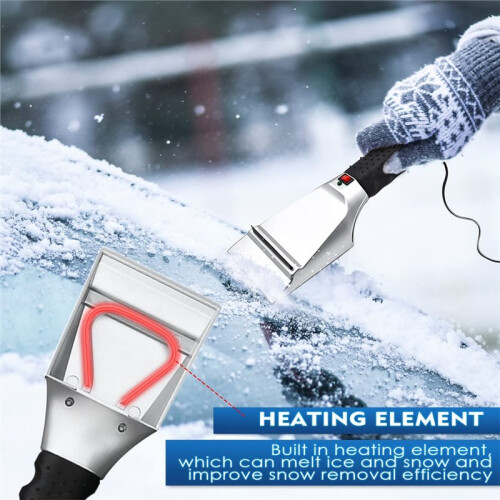 Ice Scrapers for Car Windshield, Ice Scraper Heated, Snow Scraper for Car, 12V Plug IntoCigarette Scraper Heating 1