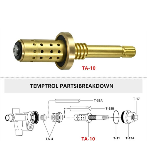 Ensemble de Commande de Débit TA-10 Temptrol pour Corps de Douche Symmons - Compatible avec les Robinets de Douche Temptrol 1