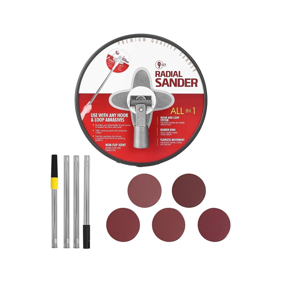Pole Sander For Drywall,Manual Hand Drywall Sander With Extension Pole - Ideal For Painting Projects,Aluminum Connector 6132924326844