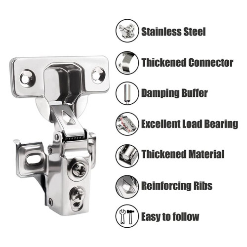 12 Pack 1/2 Inch Overlay Soft Cabinet Door Hinges for Kitchen Hinge St 2