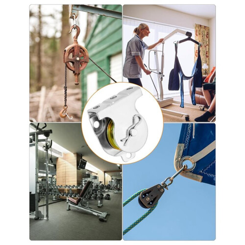 Wandrollen, 12 Stück 1-1/2" Deckenrollen, V-Nut-Rollen, Zubehör für 3/8" Draht oder Seil 2