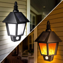 Exterior Front Porch Lights, Wall Mount Waterproof Solar Security Lighting, Enhanced PIR Motion Sensor For Easy Installation, 3 Lighting Modes Solar W