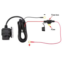 Kit Caricabatterie USB Impermeabile per Moto, Presa Doppia Porta USB da 4,2 A, Connettore o-Ring con Fusibile per Smartphone e Tablet, Navigazione