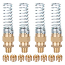 4Pcs Brass 3/8In Air Hose Fittings DOT Air Fittings with Spring Guards,3/8In Male Connector for Rubber Tube,Sleeve Tubes