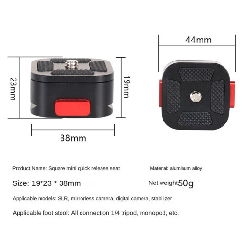 Quick Release Plate 38MM Clamp Mount Adapter for DSLR Action Camera Tr 2
