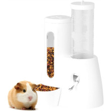 2-in-1 Hamster Water Bottle & Food Dispenser - Leak-Resistant, Space-Saving Design for Small Pets (125ml)