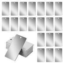 Stainless Steel Metal Engraving Blanks, Rectangle Blank Tags for Stamping and DIY Crafts, 1x2 Inch, 20 Pack