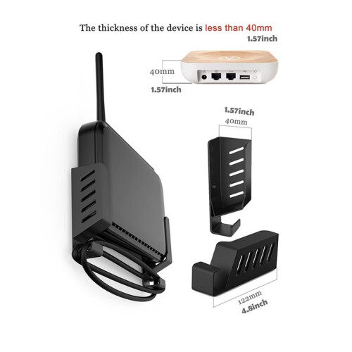 Supporto da Parete Universale per Laptop con Decoder e Gancio di Gestione Cavi Integrato per Laptop, per , Decoder TV 1