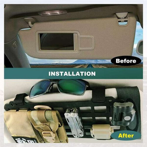 2PC Motorcycle Sunscreen ABS Panel for Side Box Modular Storage Suspension System Free Installation Nails Molle Pouches 1