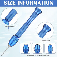 59Pieces Hand Drill Bits Set Metal Pin Vise Hand Drill Micro Twist Bits and PCB Rotary Tools for Resin Polymer DIY B