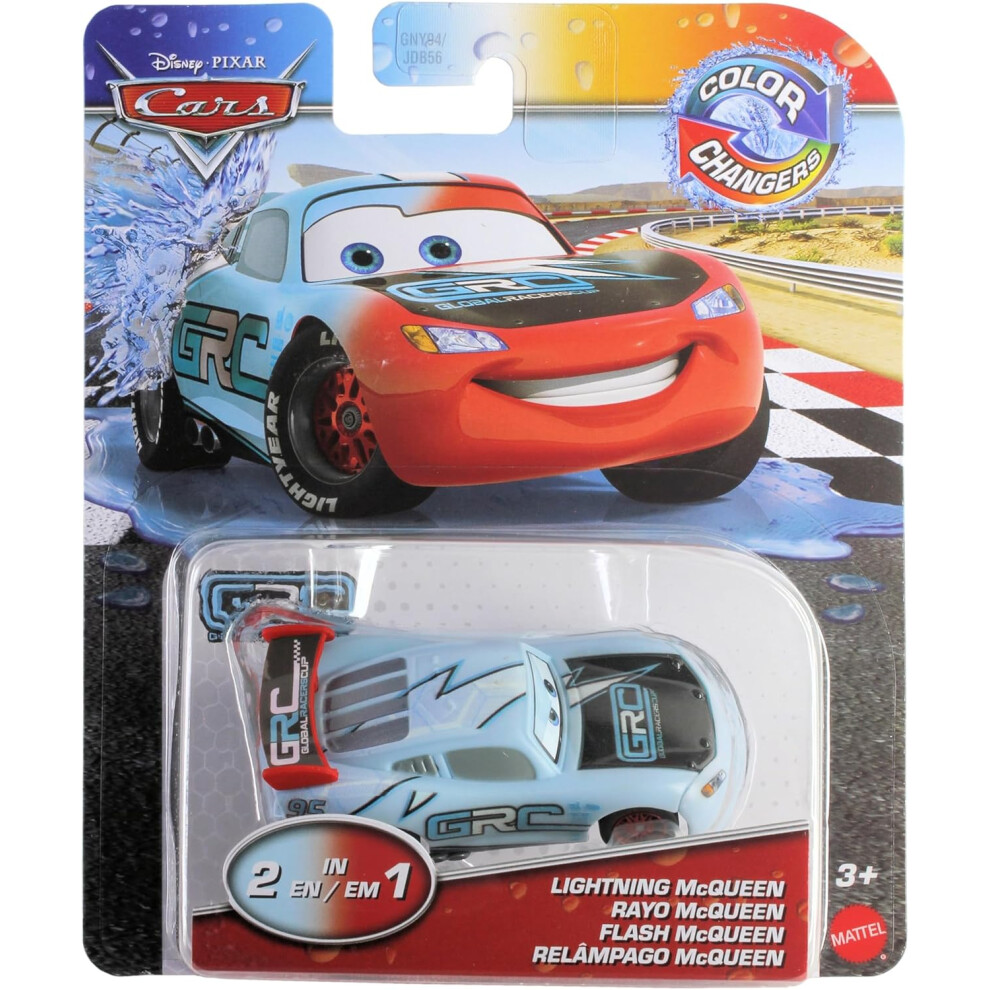 Disney Pixar Cars Color Changers - Lightning Mcqueen (Grc Global Racers Cup) 1:55 Scale Die-Cast Vehicle