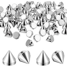 200Pcs 8mm Silver Spike Cone Studs for DIY Punk Rock Style Leathercraft & Handicraft Accessories