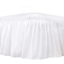 Bettrock in Queen-Size, Wickelbettrock mit elastischem Bund, 38 cm langer Staubschutz für Queen-Size-Betten, knitterfreier, seidig-weicher Luxusstoff