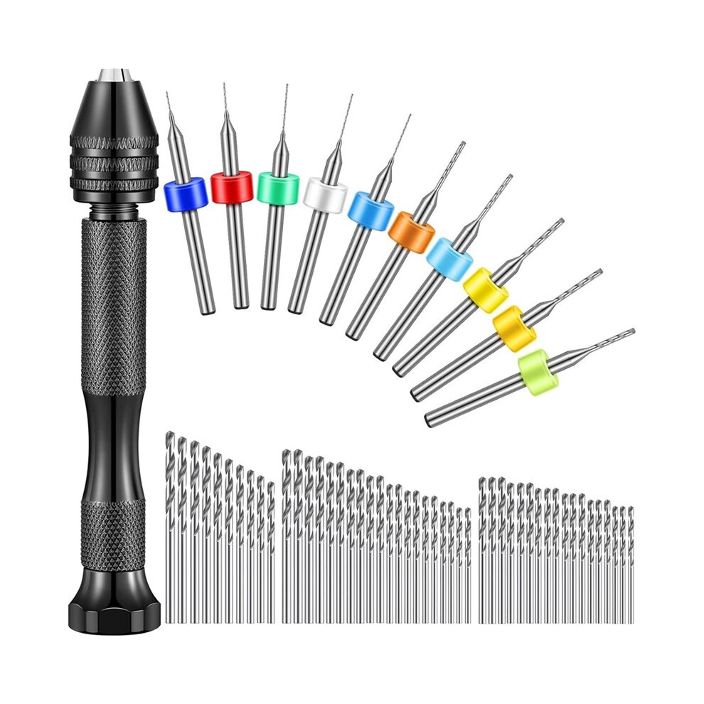59Pieces Hand Drill Bits Set Metal Pin Vise Hand Drill Micro Twist Bits And Pcb Rotary Tools For Resin Polymer Diy A 6132623591581