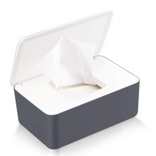 Flushable Wipe Container, Wipes Dispenser with Sealing Design Lid, Keeps Wet Tissue Fresh & Non-Slip, Portable & Lightweight for Travel Home Office, S