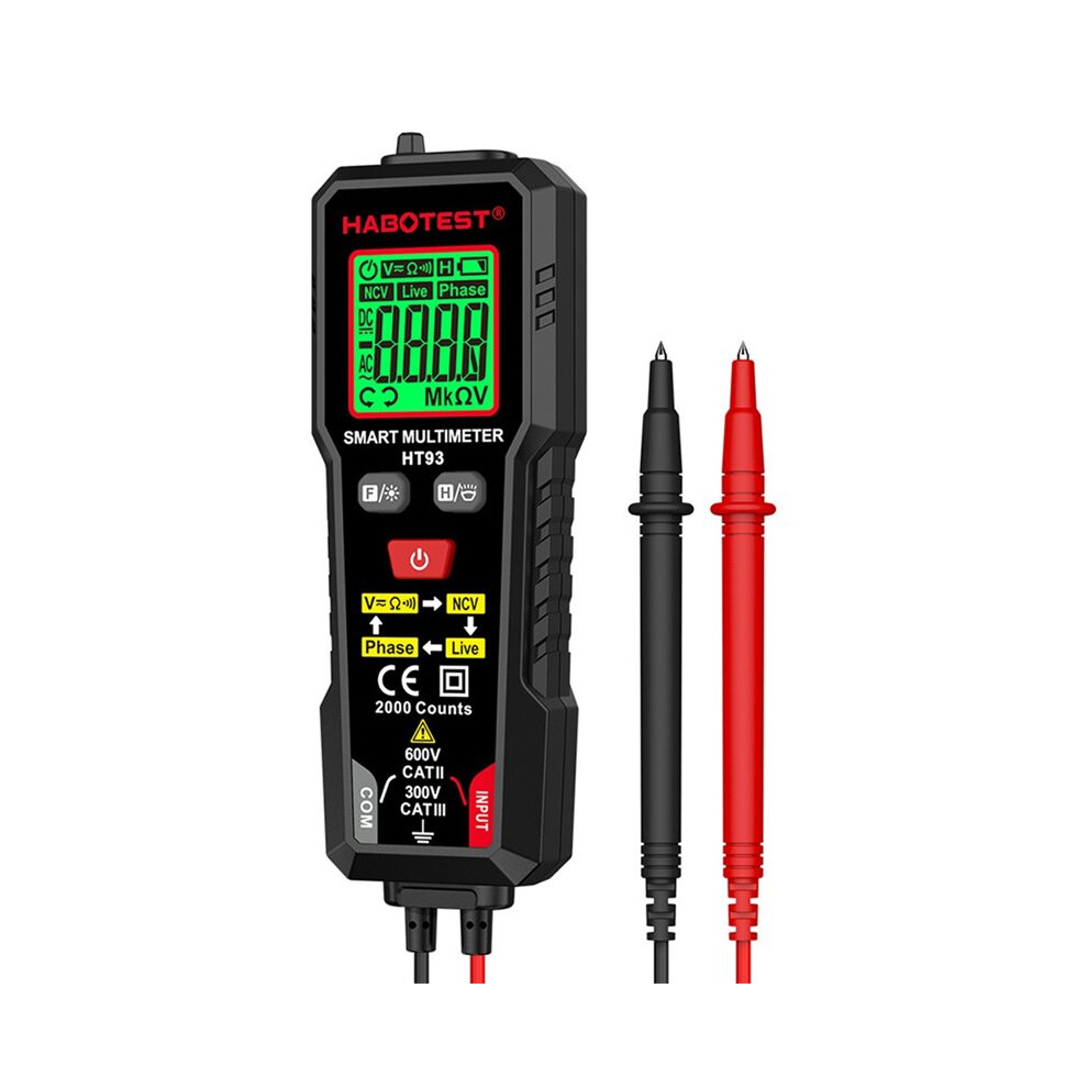 Habotest Multimeter Dc Voltage Tester, Non-Contact Electric Pen, Dual Range, Live Wire Test, Ohm Hz Ncv Meter 6131407771942