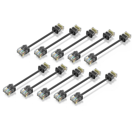 10Pack Cat6/Cat6a Slim RJ45 UTP Network Cord 10Gbps Cat 6 Patch Cable for Patch Panel to  Flexiable 1