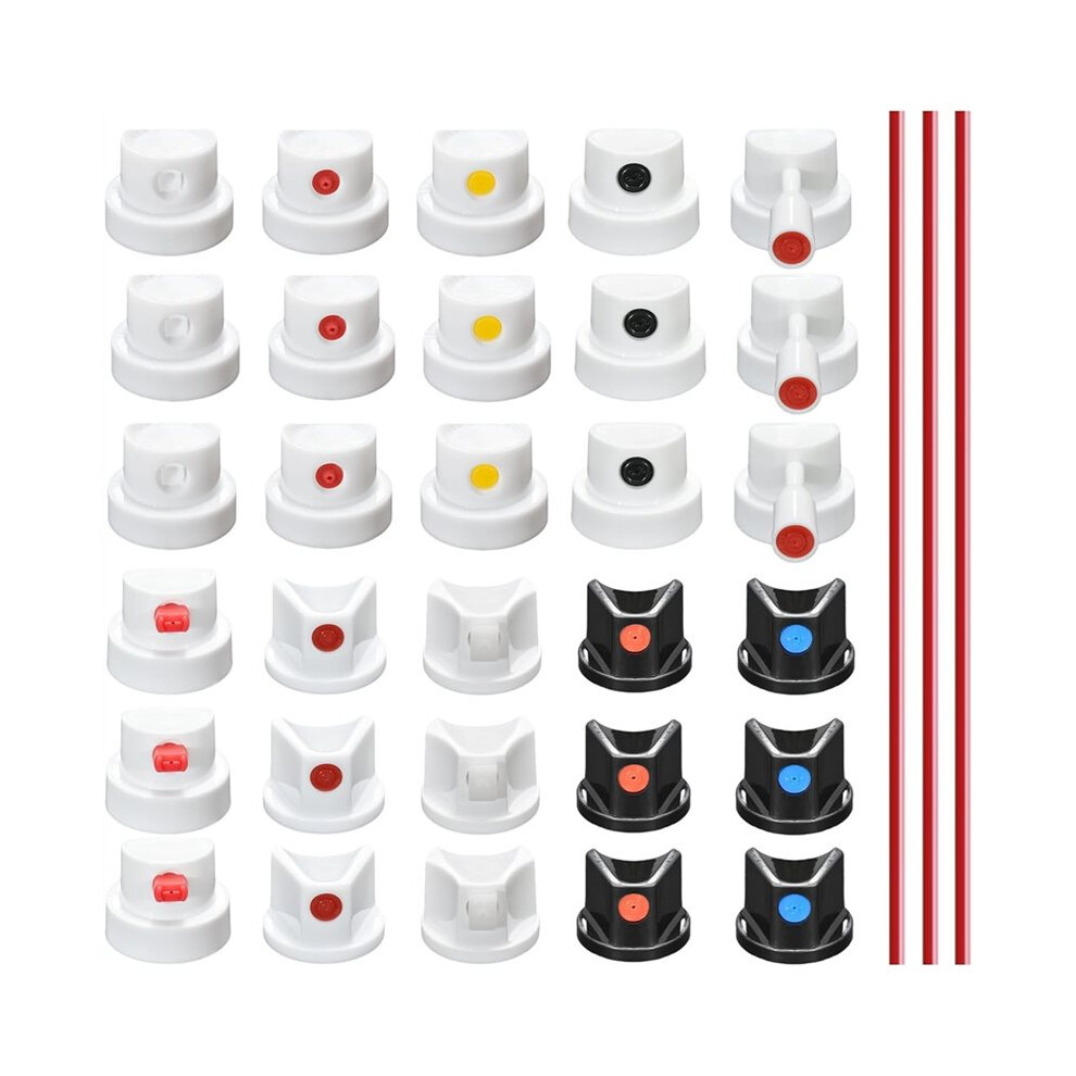 Spraying Can Nozzle Tips For Graffiti, 30 Pcs Universal Replacement Sprays Paint Caps & Nozzles Kit, For Montana Can 6131667500528