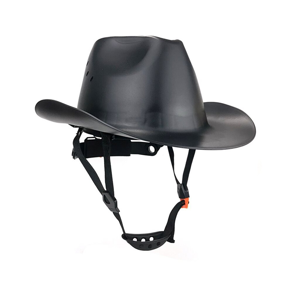 Cowboy Safety Helmet with Vent Hole HDPE Full Brim Hard Hat for Outdoor Construction Railway Rescue Work Cap A