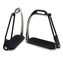1 Pair Heavy Duty Horse Safety Stirrups with Rubber Pad for Equestrian Sports and Racing
