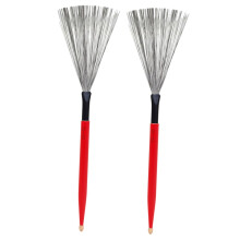 1 Pair Carbon Steel Wire Drum Brushes with NonSlip Wooden Handle for Jazz Crisp Tone