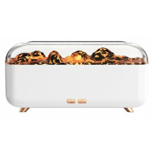 Diffuseur D'Huiles Essentielles Miniature en Lave Volcanique 300 Ml, Petit Diffuseur de Parfum USB pour la Maison, Humidificateur à Flamme B