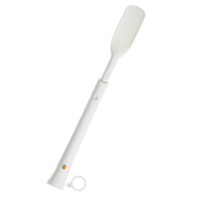 Telescopic Long Handle Plastic Shoe Horn with Ergonomic Grip and Hanging Ring for Seniors and Pregnant Women