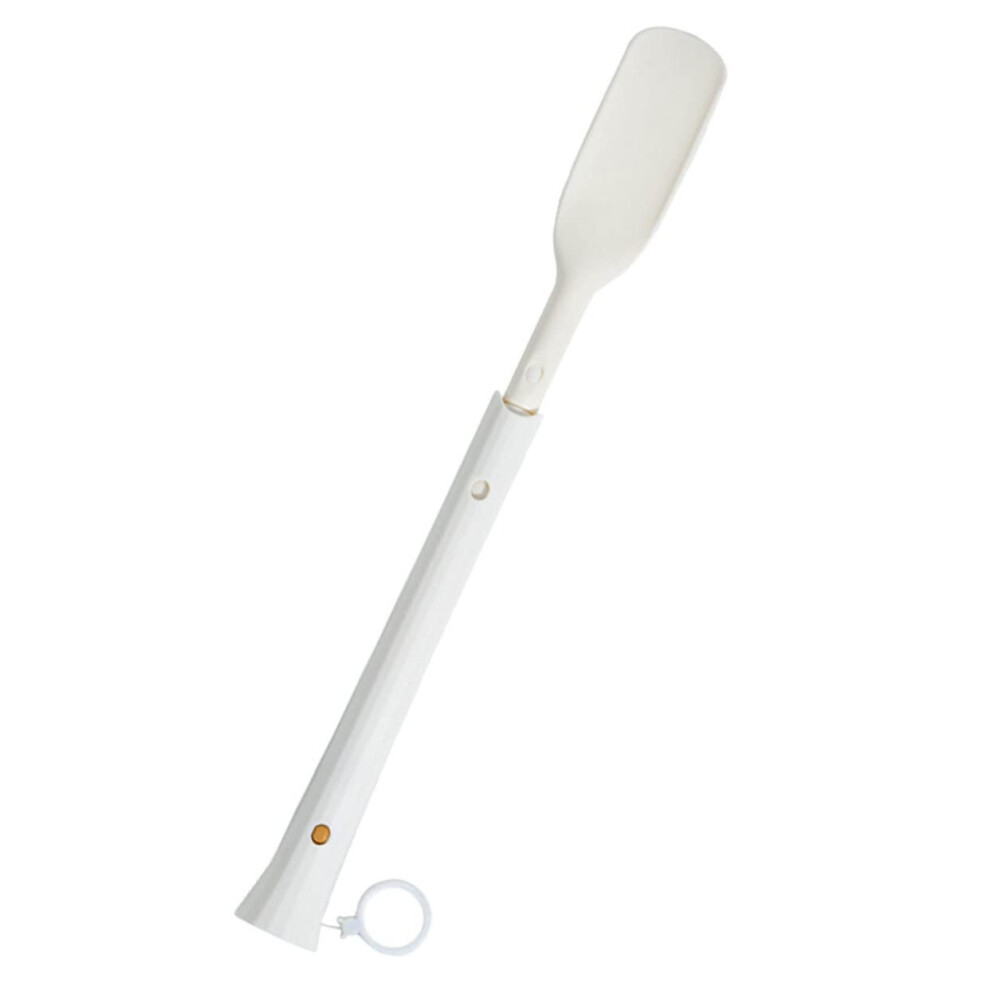 Telescopic Long Handle Plastic Shoe Horn with Ergonomic Grip and Hanging Ring for Seniors and Pregnant Women