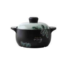 Ceramic Soup Pot with Lid, Temperature Resistant Clay Cooking Casserole for Gas Stove