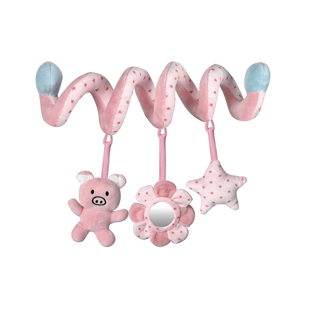 Car Seat Infant Baby Spiral Activity Hanging Toys Stroller Bar Crib Bassinet Mobile with Mirror BB Squeaker and Rattles