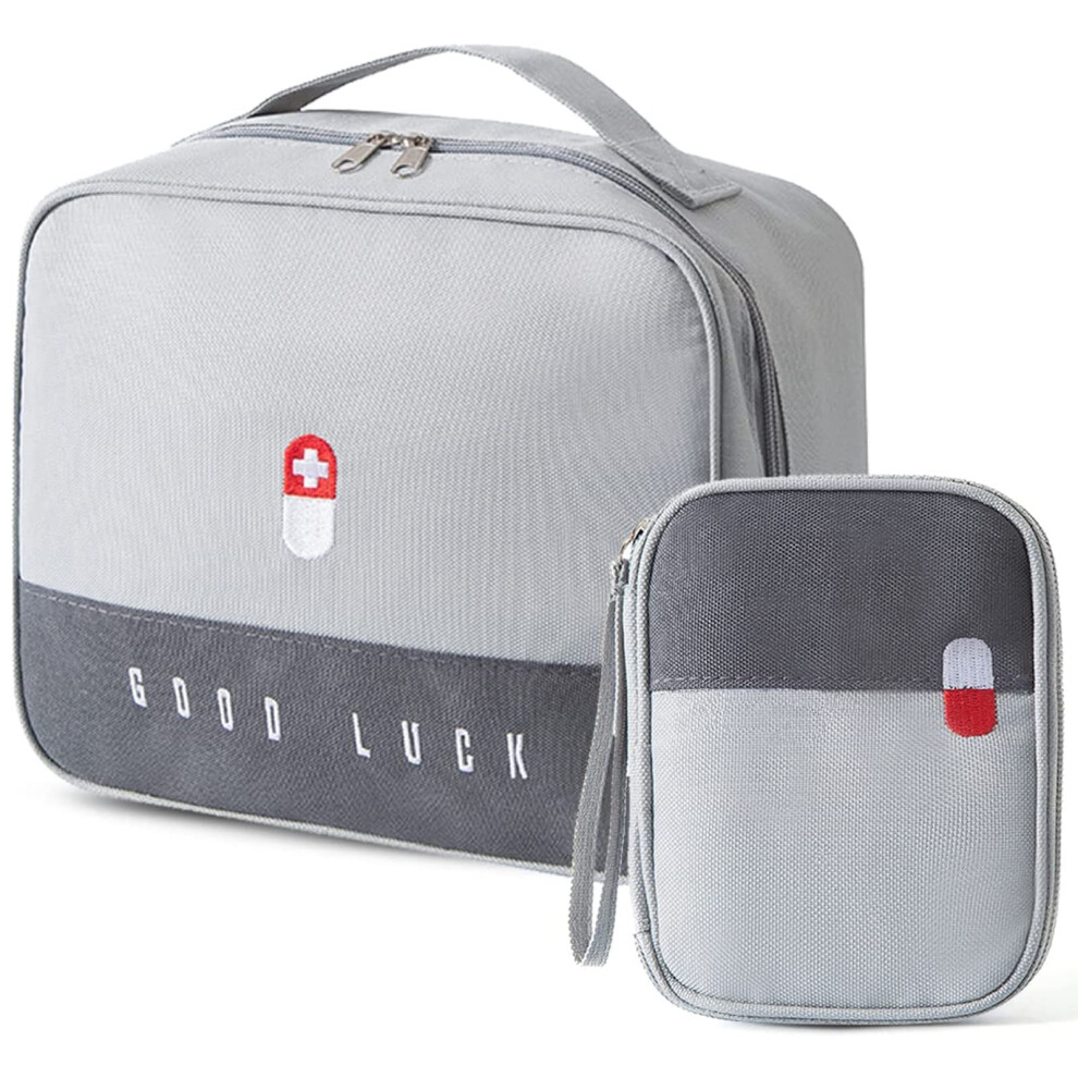 Grey Pack Of 2 Medicine Bag Travel, Emergency Bag,