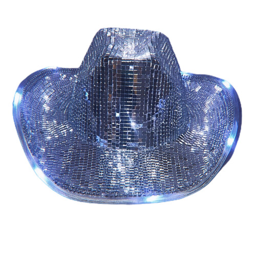 Καπέλο Disco Ball Cowboy Καπέλο με Ανακλαστικό Καθρέφτη Κιτ Διακόσμησης DIY Αξεσουάρ