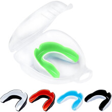 5Piece Sports Mouth Guard Set with Storage Case, Kids' Mouth Protectors for Full Contact Sports Like Rugby, Martial Arts, Kickboxing, Hockey Boxing