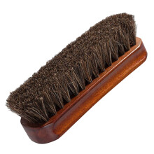 Horsehair Shoe Brush with Soft Bristles and Wooden Handle for Leather Cleaning and Polishing