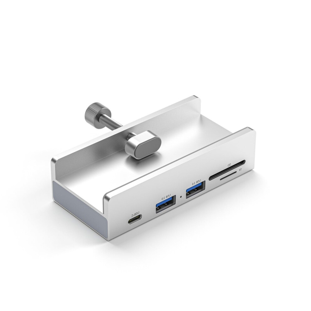 Usbc Docking Station, 4Port Aluminum Hub, Usb 3.0, Sd/Tf Card Reader, 2 Usba, Power Supply, 5Gbps, Silver 9001264728557