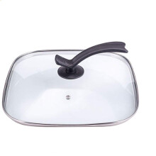 30cm Square Tempered Glass Pot Lid with FlavorSealing Design for Frying Pan Dishwasher Safe