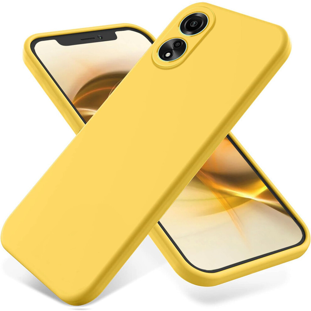 Shockproof Duallayer Case With Tempered Glass And Transparent Camera Protection For Oppo A78 4G Yellow 9339159905036
