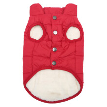 Winterhondjas Harige voering Effen kleur Winddicht-Rode XS
