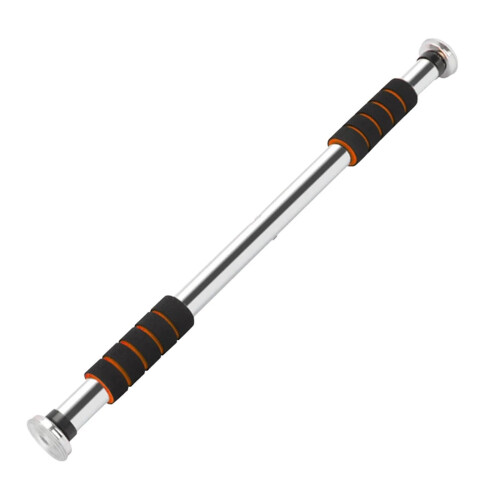 Adjustable Length Strength Training Pull Up Bar Door Frame Pullup Bar for Home Gym Station Pull Up Bar (Orange)