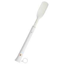 Long Handle Telescopic Shoe Horn for Seniors, Ergonomic Curved Design with Hanging Ring Storage