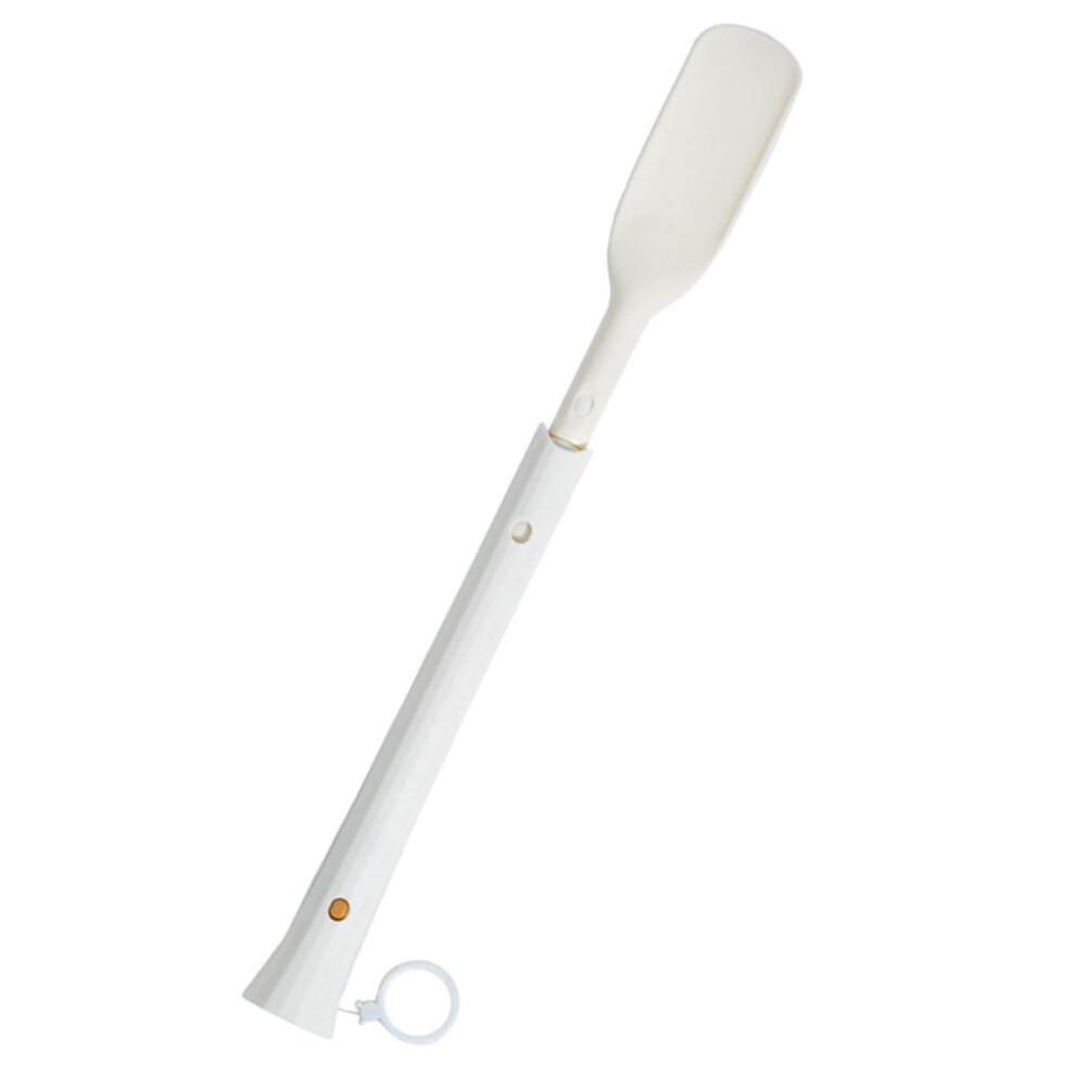 Long Handle Telescopic Shoe Horn for Seniors, Ergonomic Curved Design with Hanging Ring Storage