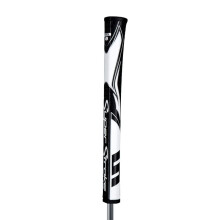 SuperStroke Zenergy Pistol Standard Golf Putter Grip without Taper, Improved SPYNE Technology, MultiZone Texturing and Tech Port, Black/White