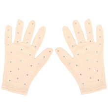figure skating wrist gloves with rhinestones for show dance