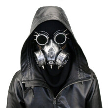 Masc Cosplay Méid Inchoigeartaithe do Dhíograiseoirí Steampunk, Props Cultacha Steampunk Ardchaighdeáin Masc Masquerade Gáis Steampunk Gloiní
