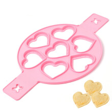 Silicone Pancake Molds Heart Shape NonStick Egg Rings Reusable Dishwasher Safe for Breakfast