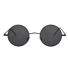 Retro runde solbriller til mænd og kvinder, polariserede linser, vintage-stil metalstel, blændingsreducerende, let design til daglig brug,